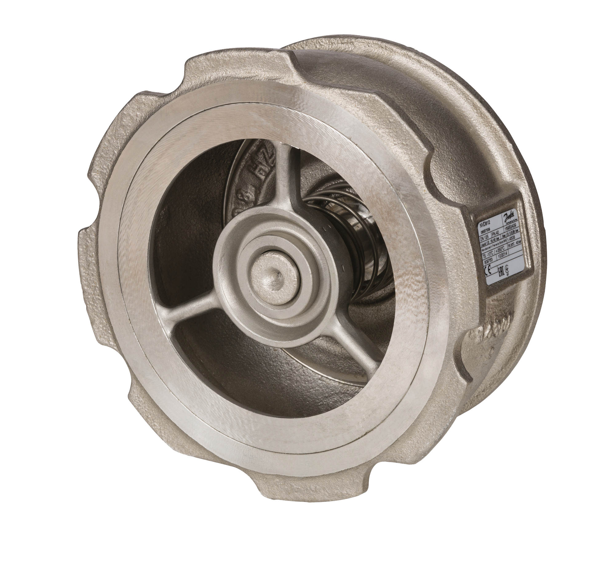 Клапан обратный пружинный NVD 812 Ду125 Pу40 нержавеющая сталь межфланцевый Danfoss 065B7539