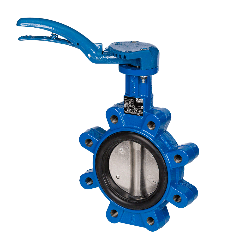 Затвор дисковый поворотный VFY LH Ду 125 Ру16 чугун с рукояткой Danfoss 065B8414