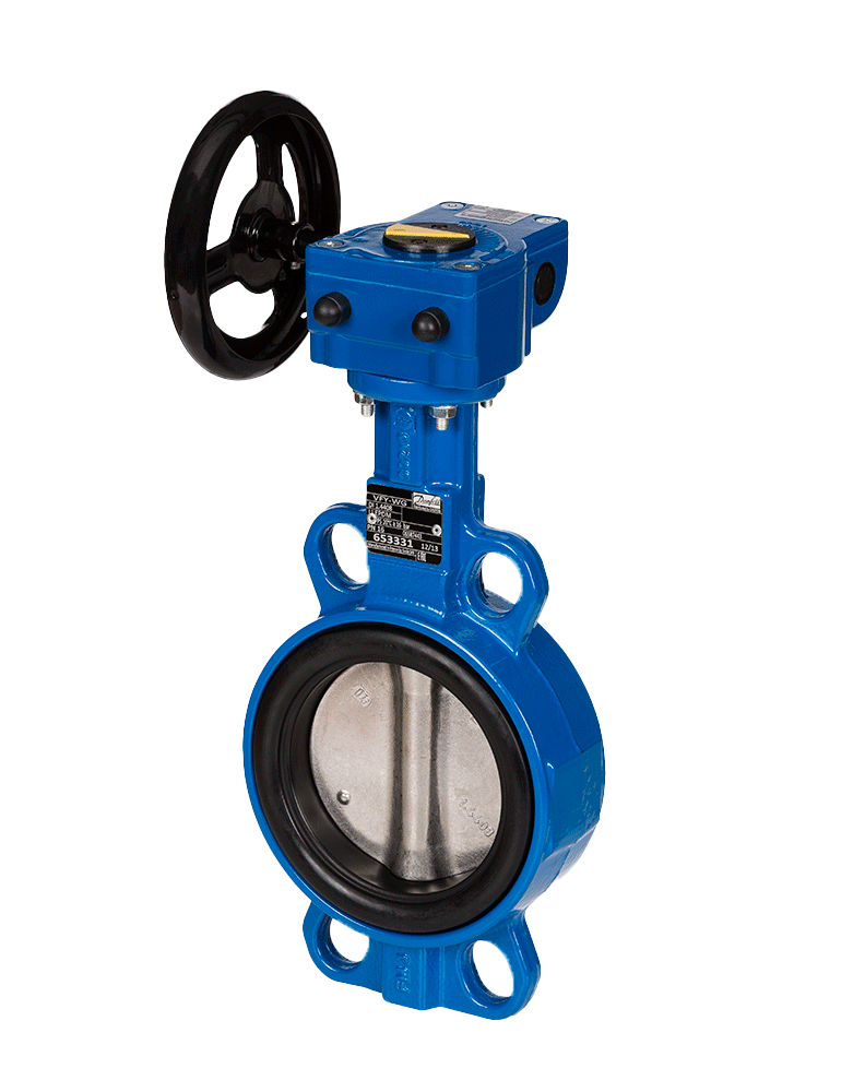 Затвор дисковый поворотный Danfoss VFY WG Ду 300 Ру16 чугун с редуктором